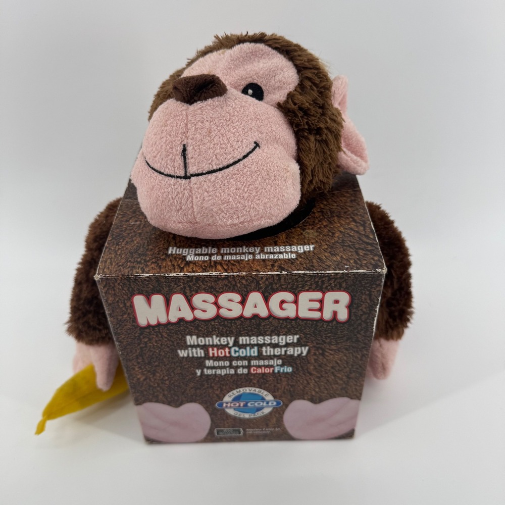 Vtg Huggable Monkey Massager with Removable Hot Cold Therapy Gel Pack NEW